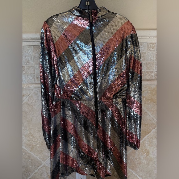 Ted Baker London Sequin Dress - Black, Silver - Picture 4 of 6